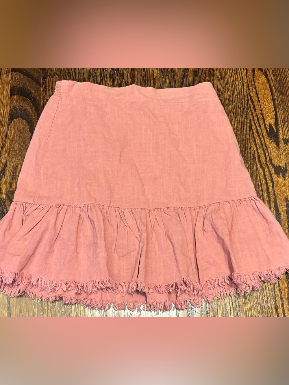 Women’s Pink Tiered Fringe Hem Skirt